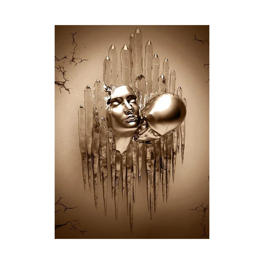 Metallfigur Statue Kunst Poster Hochauflösender Druck Leinwandmalerei Drucke Paar Skulptur Wohnzimmer Heimdekor Bild 50x75cm von Joom DACH