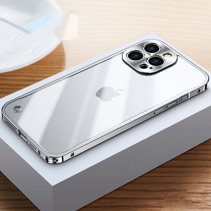 Metallrahmen Handyhülle Für iPhone 17 11 12 13 14 15 16 Pro Max Aluminiumlegierung Vollständiger Objektivschutz Abdeckung Für iPhone 13 mini Galvanisierte Metallrückseite For iPhone 14 silber von Joom DACH