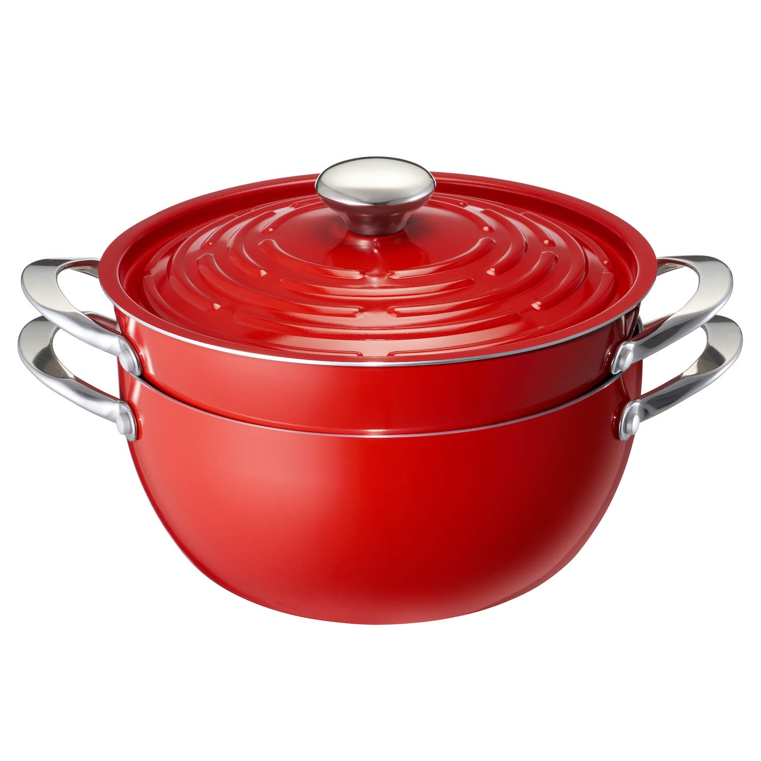 Meyer Topf 24 cm Aluminiumlegierung IH-kompatibler leichter roter Topf Zweihand  Light Set  [] LPT-2SRD rot von Joom DACH