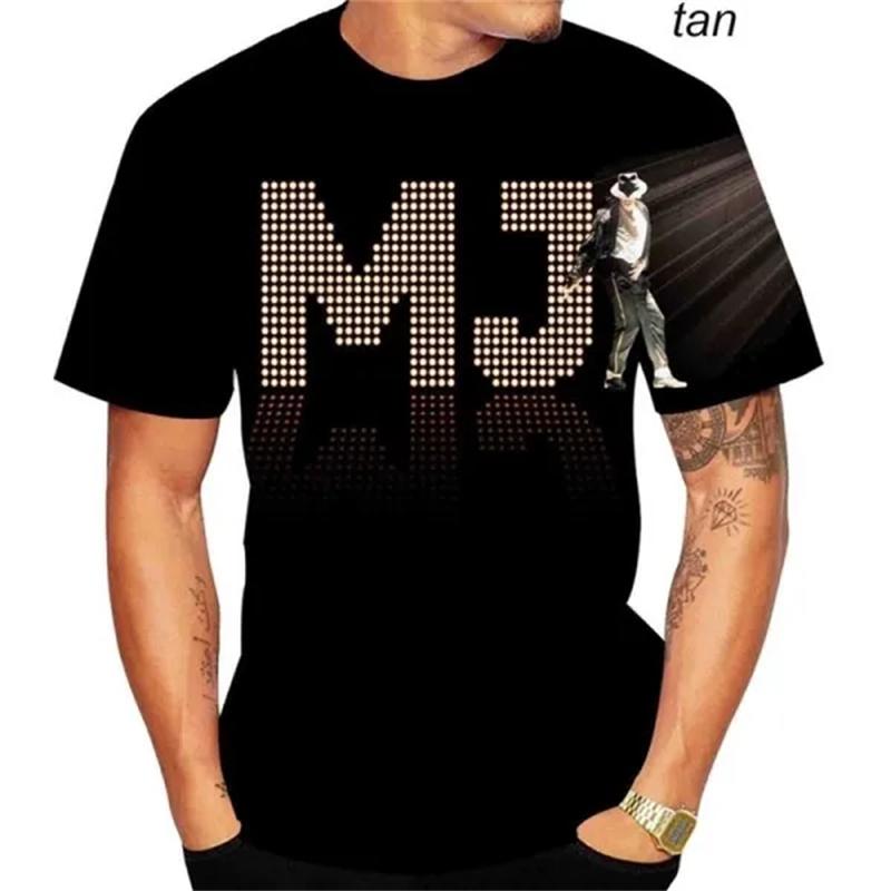 Michael Jackson T-Shirt Herren Damen Mode Lässig 3D Bedruckte T-Shirts Harajuku Stil Übergroßes T-Shirt Hip Hop Streetwear Tops XXL von Joom DACH