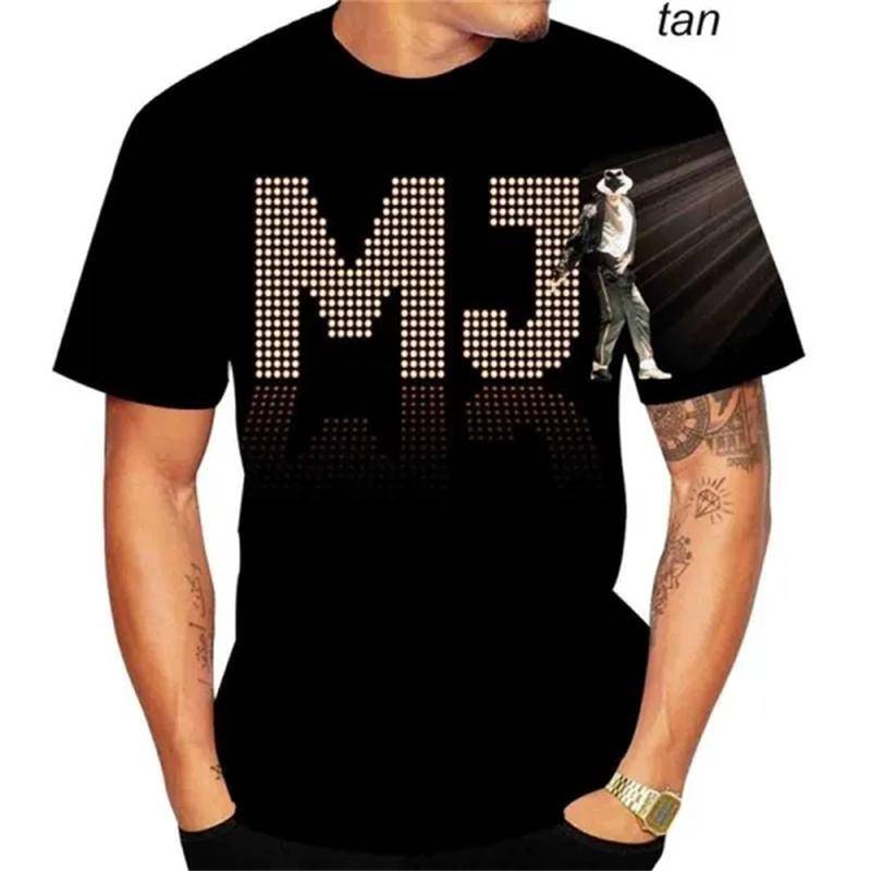 Michael Jackson T-Shirt Herren Damen Mode Lässig 3D Bedruckte T-Shirts Harajuku Stil Übergroßes T-Shirt Hip Hop Streetwear Tops XXL von Joom DACH