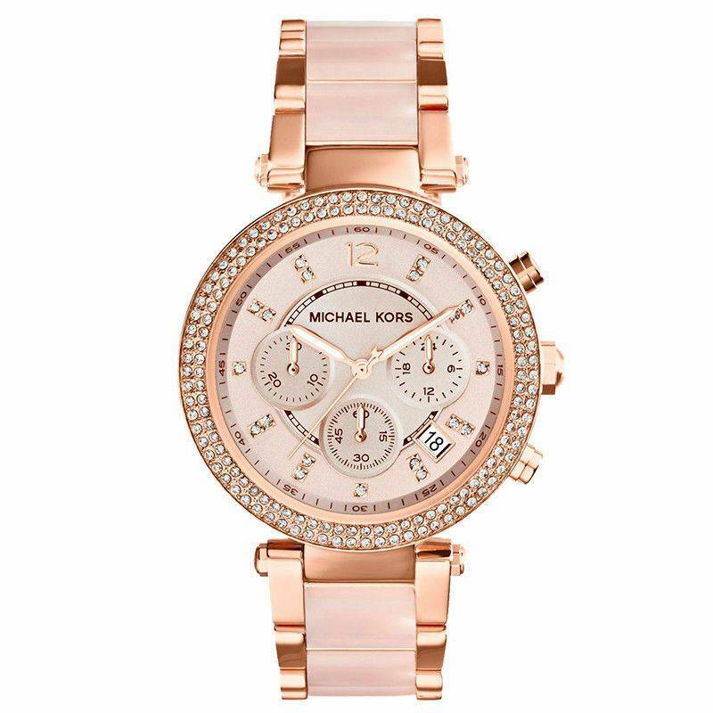Michael Kors MK5896 Damenuhr mit rosa Zifferblatt von Joom DACH