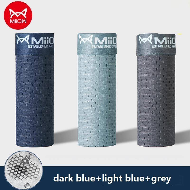 MiiOW 3Pcs Sexy Mesh Männer Boxer Unterwäsche Graphene Antibakterielle Männlichen Höschen Eis Seide Unterhose Atmungsaktive 4XL Boxershort XXL von Joom DACH