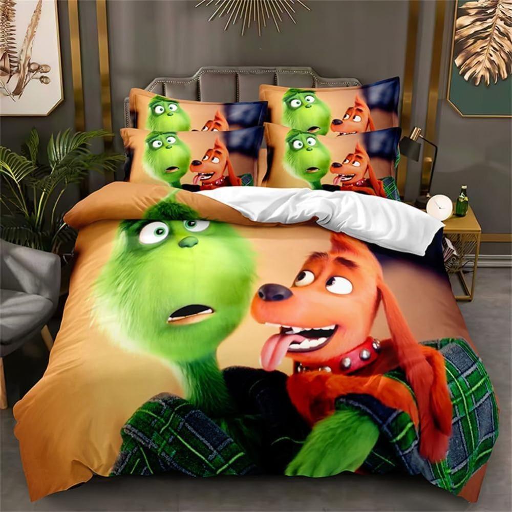 Mikrofaser Bettwäsche-Sets, 3D-Cartoon-Tiermotiv, Kinderbettwäsche mit Reißverschluss, Raumdekor, Bettbezug für Teenager, Erwachsene 90x200cm von Joom DACH