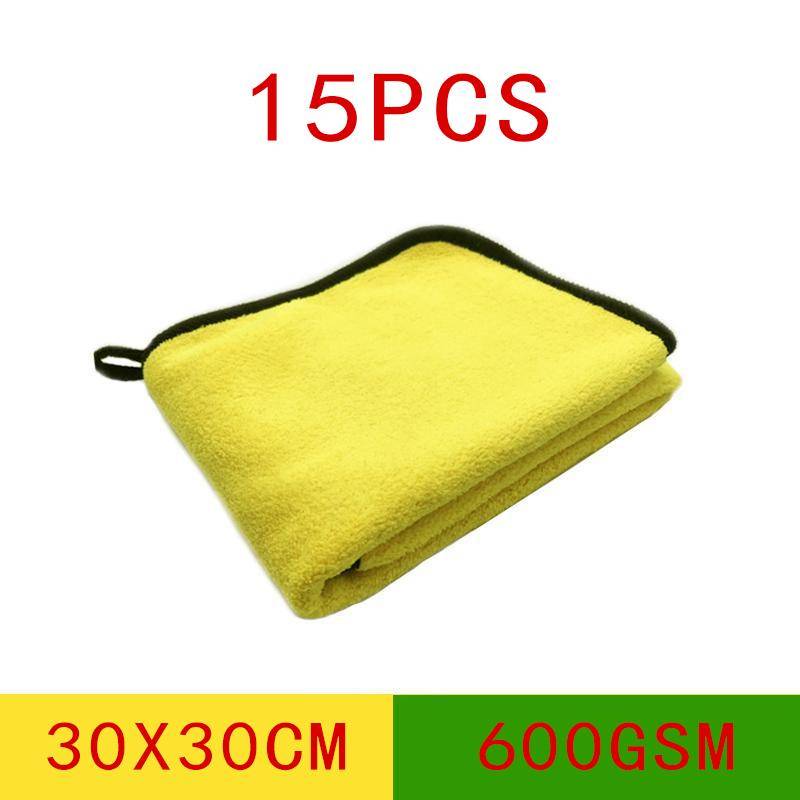 Mikrofaser-Handtuch, Auto-Mikrofasertuch, Waschtuch, Mikrofaser-Reinigungstuch, Autowasch-Trocknungstuch, Auto-Detaillierung 30x30cm/1 pack/15 pcs gelb von Joom DACH