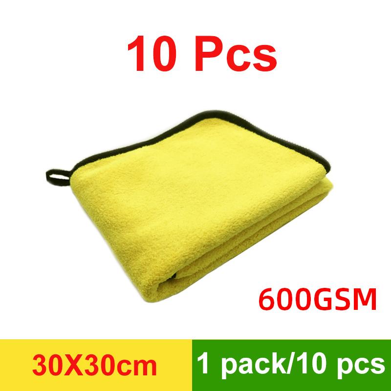 Mikrofaser-Handtuch, Auto-Mikrofasertuch, Waschtuch, Mikrofaser-Reinigungstuch, Autowasch-Trocknungstuch, Auto-Detaillierung 30x30cm/1 pack /10pcs gelb von Joom DACH