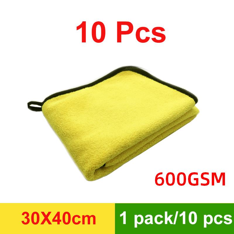 Mikrofaser-Handtuch, Auto-Mikrofasertuch, Waschtuch, Mikrofaser-Reinigungstuch, Autowasch-Trocknungstuch, Auto-Detaillierung 30x40cm/1 pack /10 pcs gelb von Joom DACH