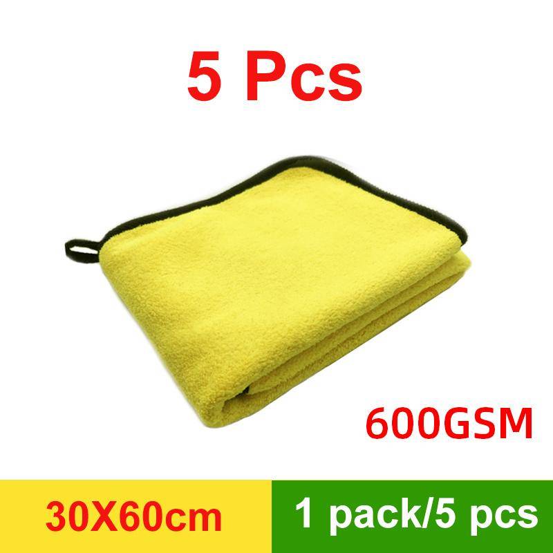 Mikrofaser-Handtuch, Auto-Mikrofasertuch, Waschtuch, Mikrofaser-Reinigungstuch, Autowasch-Trocknungstuch, Auto-Detaillierung 30x60cm/1 pack /5 pcs gelb von Joom DACH