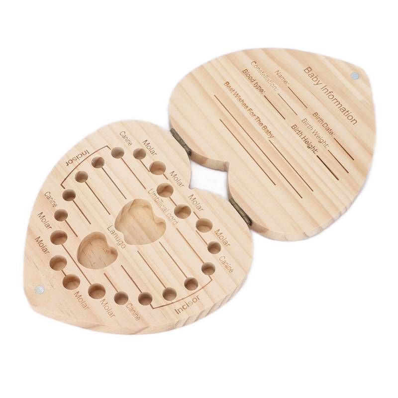 Milchzahnbox Holz Einzelne Löcher Milchzähne Fötales Haar Organizer Kinder Andenkenbox von Joom DACH