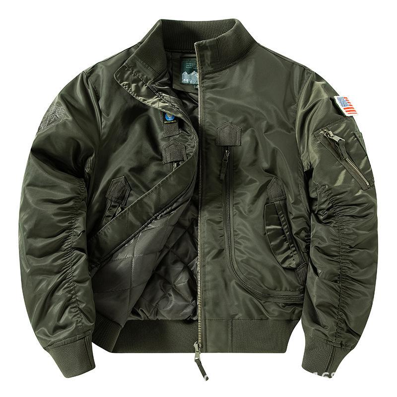 Militärfans Herbst und Winter Neue Air Force Flight Verdickte Jacke Herren Baseball Kurze Uniform Taktische Stehkragenjacke 4XL von Joom DACH