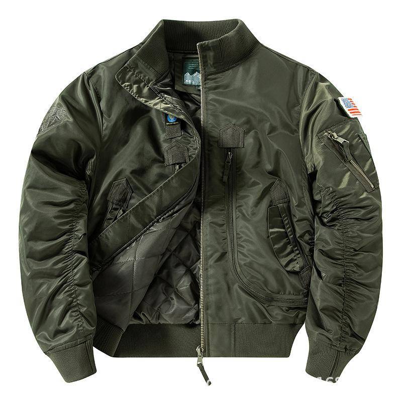 Militärfans Herbst und Winter Neue Air Force Flight Verdickte Jacke Herren Baseball Kurze Uniform Taktische Stehkragenjacke 4XL von Joom DACH