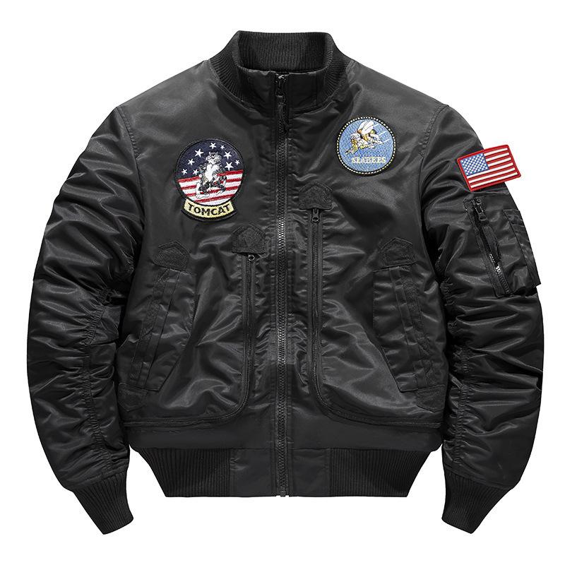 Militärfans Herbst und Winter Neue Air Force Flight Verdickte Jacke Herren Baseball Kurze Uniform Taktische Stehkragenjacke 4XL von Joom DACH