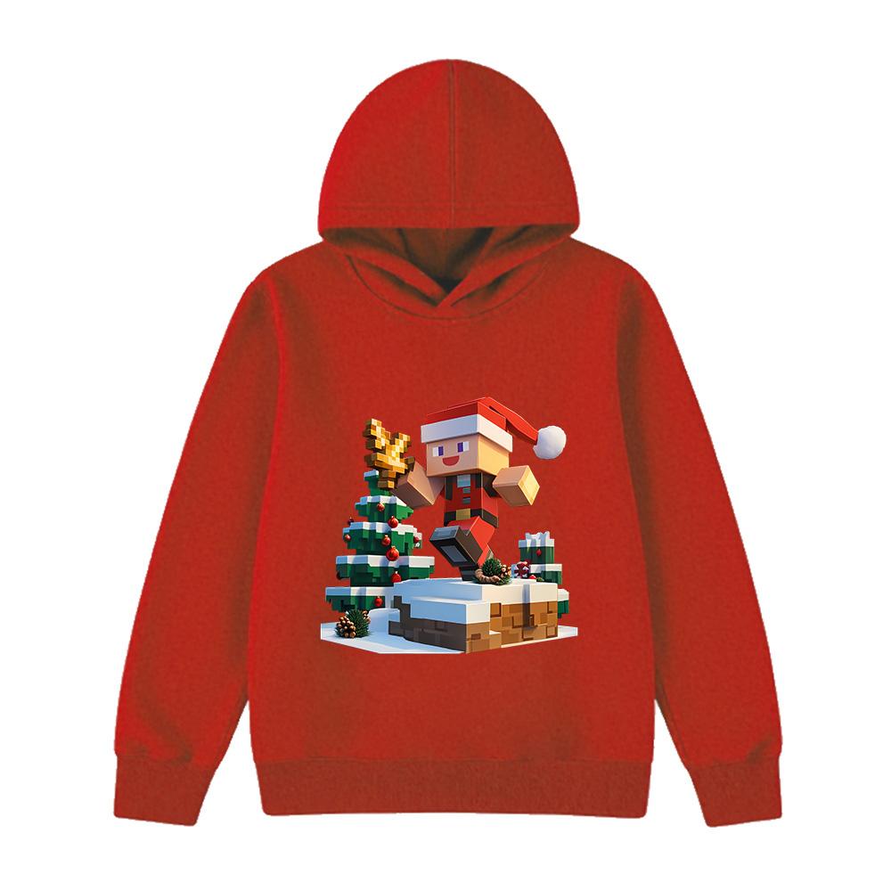 Minecraft Weihnachten Weihnachtsmann Kapuzenpullover Alter 4-14 Pullover Sweatshirt für Kinder Jungen Mädchen Weihnachtsgeschenk Kostüm Cartoon-Druck Neujahrsgeschenk 120 von Joom DACH