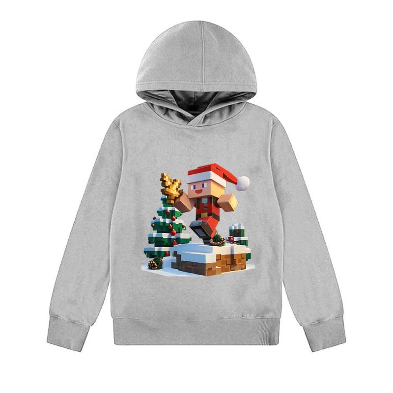 Minecraft Weihnachten Weihnachtsmann Kapuzenpullover Alter 4-14 Pullover Sweatshirt für Kinder Jungen Mädchen Weihnachtsgeschenk Kostüm Cartoon-Druck Neujahrsgeschenk 140 von Joom DACH
