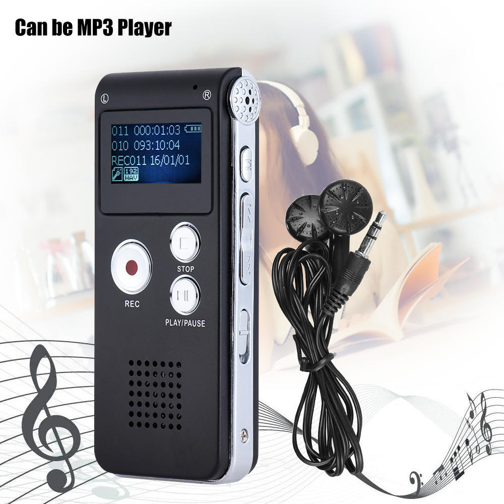 Mini 25H 8GB Digital Audio Voice Recorder Diktiergerät MP3 Musik Player von Joom DACH