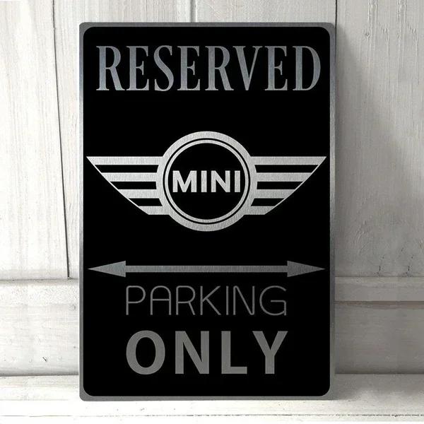 Mini Cooper Nur Parken Metall Blechschild Metallschild Zuhause Garage Man Cave Pub Bar Wanddeko Wandposter 12x8inch 20x30cm von Joom DACH