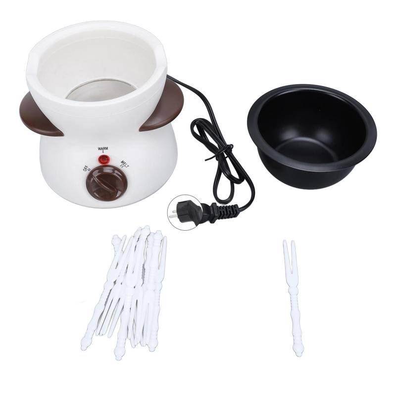 Mini-Elektro-Fondue-Topf-Set mit 10 Tauchgabeln Schokoladenfondue-Topf Schmelzschokolade Kleiner Topf L(for 6.5-9kg) von Joom DACH