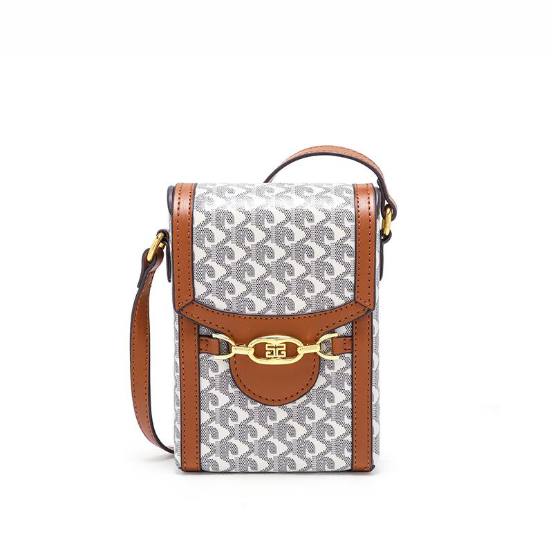 Mini-Handytasche im leichten Luxusstil, modisch und lässig, vielseitig, vertikales Hahnentritt-Münzfach, hochwertige Damen-Umhängetasche von Joom DACH