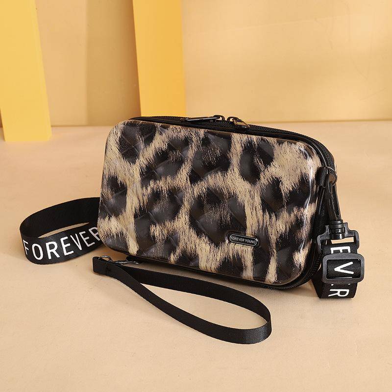 Mini-Kunststoff-Kosmetiktasche, Damen-Kofferform, Umhängetasche, PVC, kleine Umhängetasche, modische Reisetasche von Joom DACH