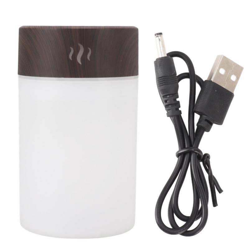 Mini Luftbefeuchter 260ml 5V USB-Ladung Buntes LED-Nachtlicht Holzmaserung Schreibtisch-Luftbefeuchter für Schlafzimmer von Joom DACH