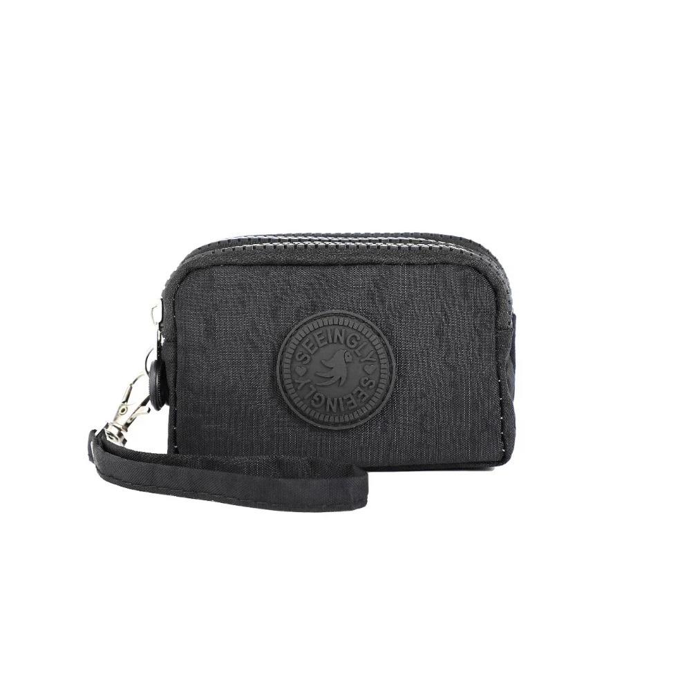 Mini Nylon Münzgeldbörse Schlüsseltasche Damen Geldbörsen Reißverschluss Wasserdicht Tragbare Dreilagige Aufbewahrungstasche Damen Mädchen Handtasche Münze schwarz von Joom DACH