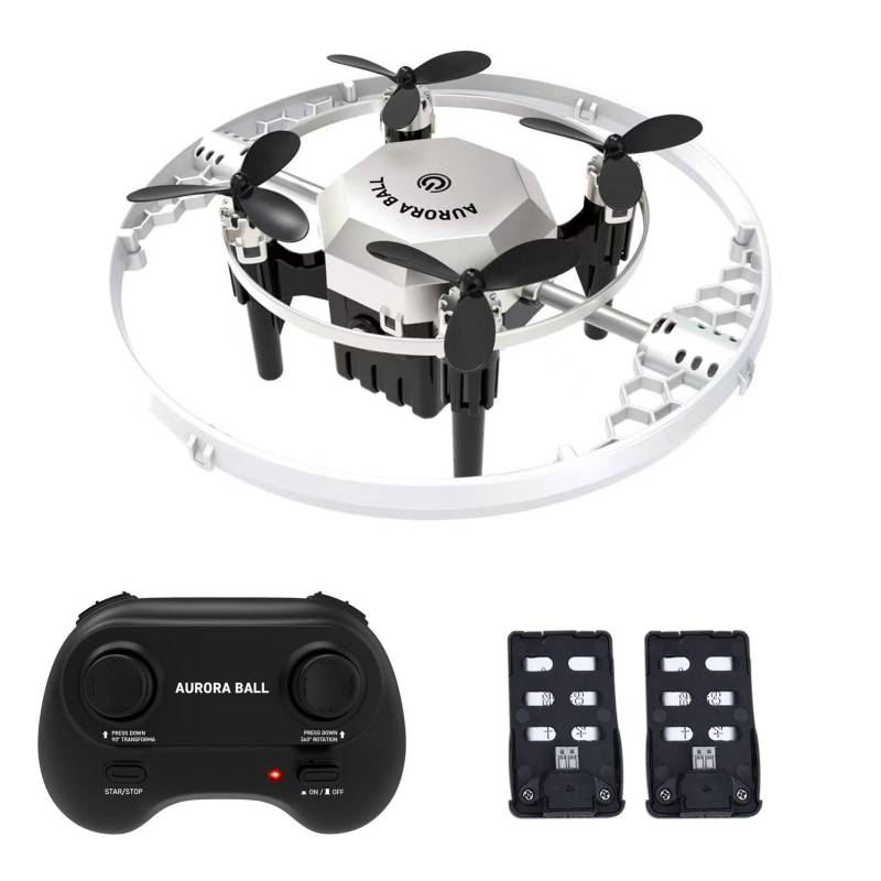 Mini Quadcopter für Kinder Anfänger Erwachsene, 2,4G Fernbedienungsspielzeug mit LED-Lichtern, Ein-Knopf-Start 2 battery weiß von Joom DACH