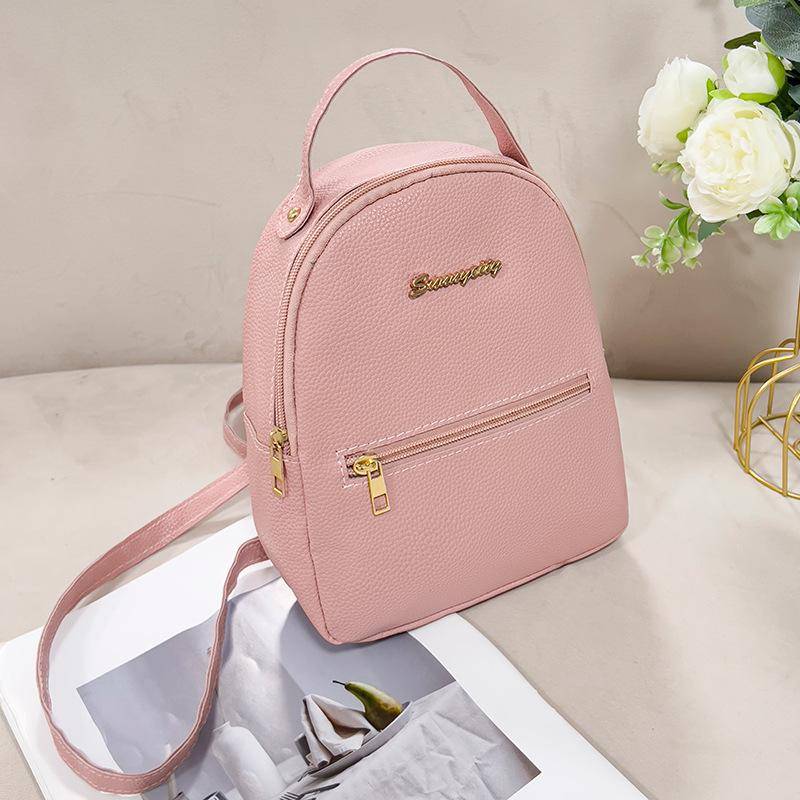 Mini-Rucksack, kleine Tasche, lässiger kleiner Rucksack für Damen rosa von Joom DACH