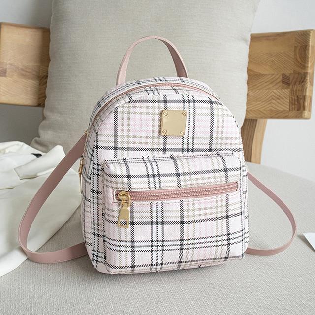 Mini-Rucksack für Damen, Handytasche für Teenager, Mädchen, Kinder, multifunktional, kleiner Rucksack, weiblich, kariert, Schultertasche, Damen, Schulrucksack rosa Mini-Rucksack für Damen, Handytasche für Teenager, Mädchen, Kinder, multifunktional, kleiner Rucksack, weiblich, kariert, Schultertasche, Damen, Schulrucksack rosa von Joom DACH