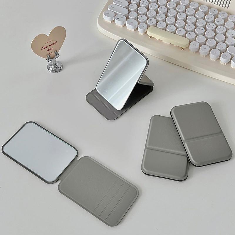 Mini-Spiegel für Damen, zusammenklappbarer Make-up-Handspiegel, tragbarer einseitiger Mini-Kosmetikspiegel, zusammenklappbar, hochauflösende Eitelkeitswerkzeuge graue von Joom DACH