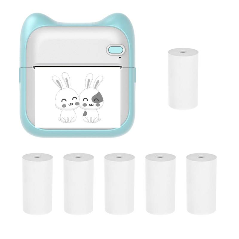 Mini Tasche Foto Drucker Tragbare Thermo Druck Maschine 190dpi Drahtlose BT Verbindung für BL-1 blau von Joom DACH