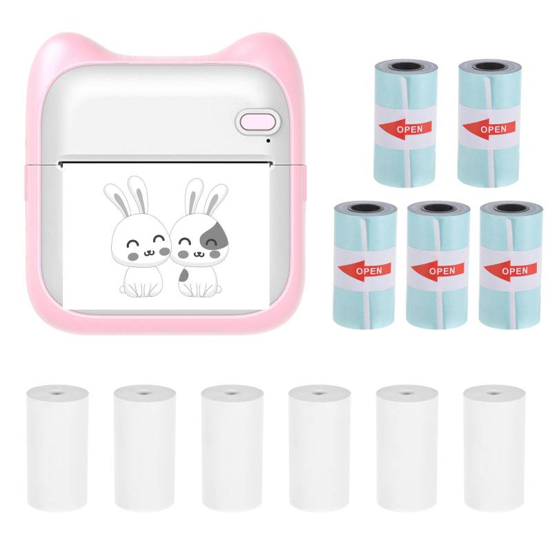 Mini Tasche Foto Drucker Tragbare Thermo Druck Maschine 190dpi Drahtlose BT Verbindung für P-5 rosa von Joom DACH