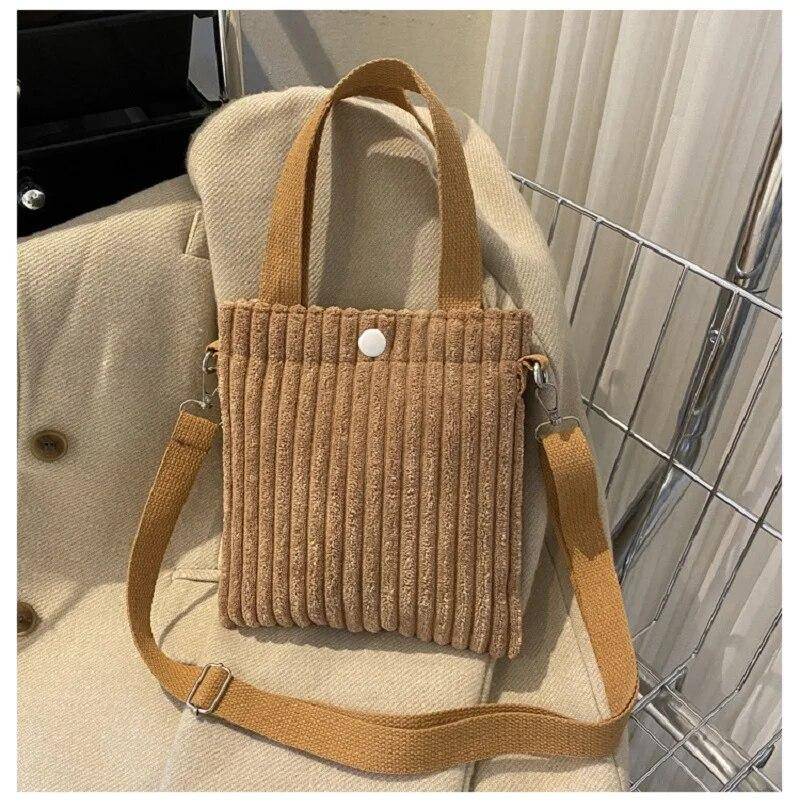 Mini Tote Tasche Frauen Cord Zipper Schulter Tasche Frühling Sommer Neue Mode Handtasche Einzelnen Schulter Tasche Umhängetasche Kleine One Size khaki von Joom DACH