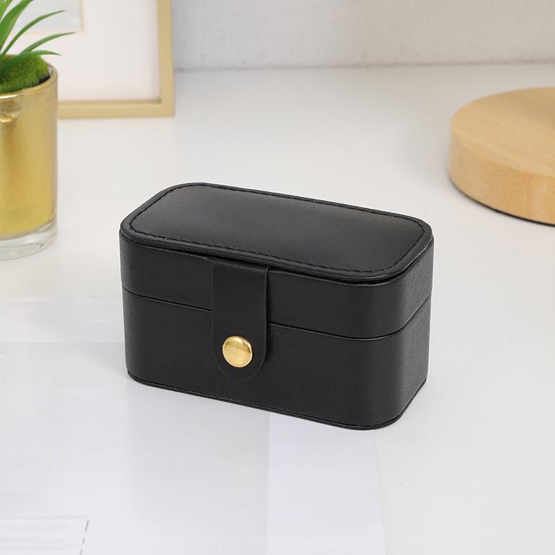 Mini Tragbarer Schmuckaufbewahrungs-Organizer Reise-Aufbewahrungsboxen aus Leder für Ohrringe, Halsketten, Ringe, Schmuckkästen schwarz von Joom DACH
