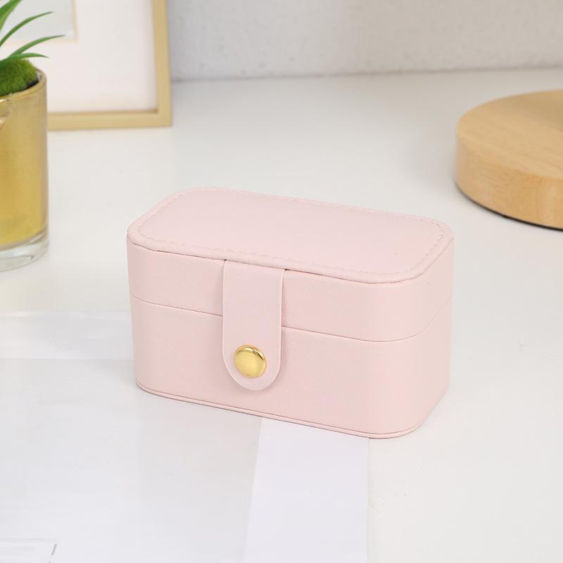 Mini Tragbarer Schmuckaufbewahrungs-Organizer Reise-Aufbewahrungsboxen aus Leder für Ohrringe, Halsketten, Ringe, Schmuckkästen rosa von Joom DACH