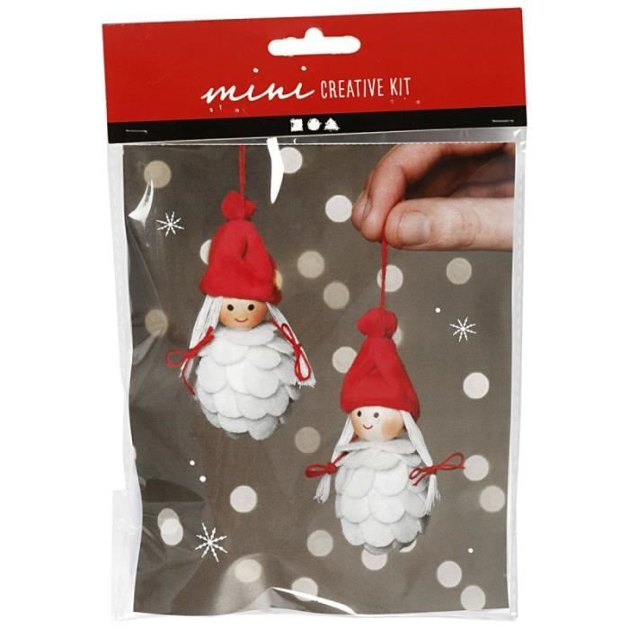 Mini Weihnachts-Kreativset - Hängefiguren - 8 cm - 2 Stück - Familien-Bastelaktivität von Joom DACH