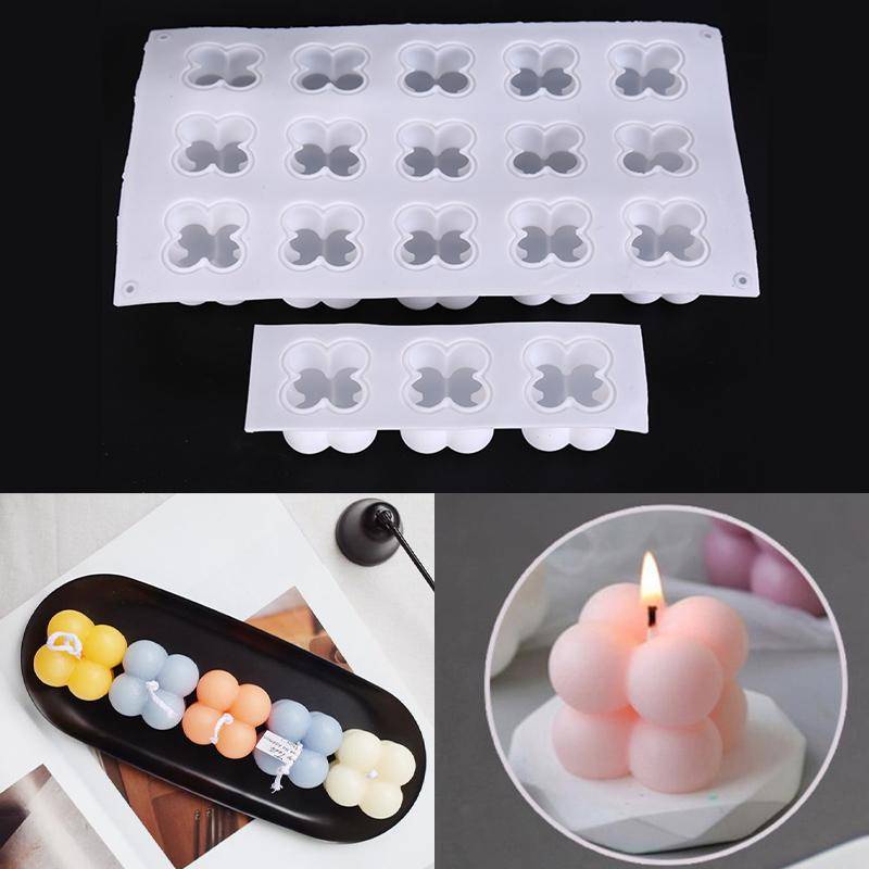 Mini-Würfel-Aromatherapie-Kerzen-Silikonform, DIY-Kerzenform mit Sojawachs 29.3x17.2cm weiß von Joom DACH
