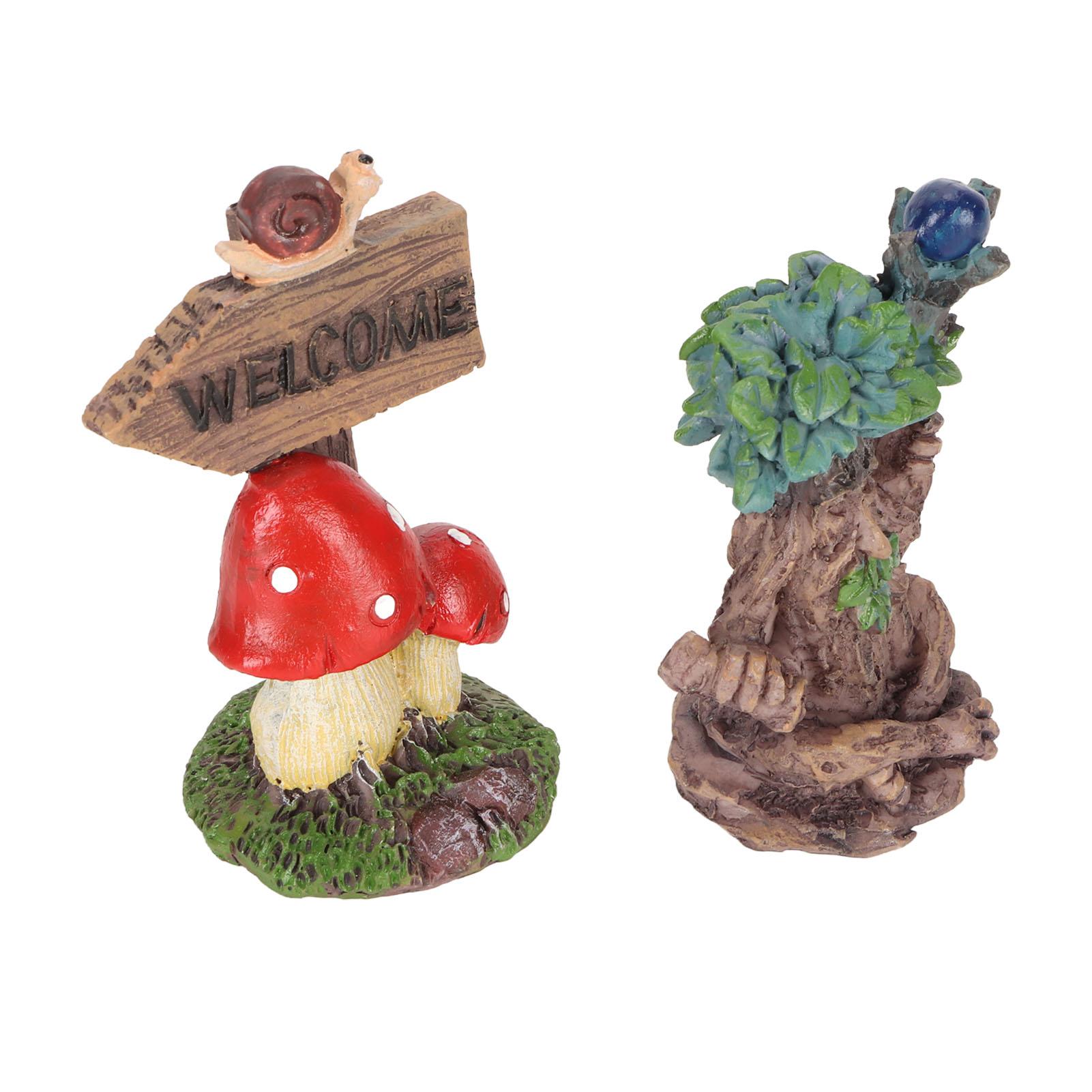 Miniatur Magischer Baum Statue Set Kunstharz Baum Wegweiser Figurenset Wasserdicht Sonnenbeständig von Joom DACH