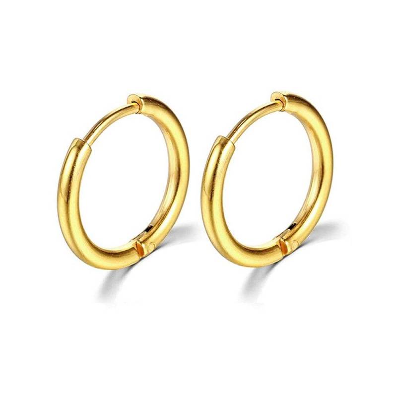 Minimalismus Kleine Creolen Für Frauen Männer Gold Farbe Edelstahl Runde Kreis Ohrring Anti-allergie Party Schmuck 8MM gold von Joom DACH