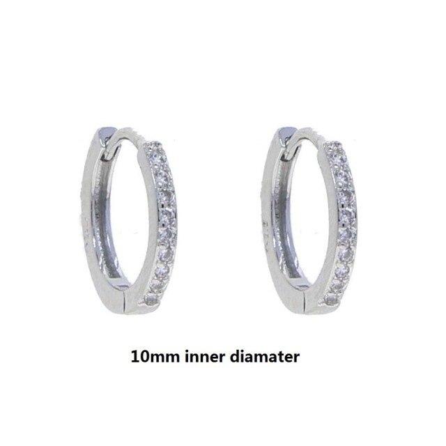 Minimalistische kleine CZ-Creolen für Damen und Herren, Zirkonia-Ohrringe, goldfarben, silberfarben, niedlicher Schmuck, Pendientes, 5–13 mm von Joom DACH
