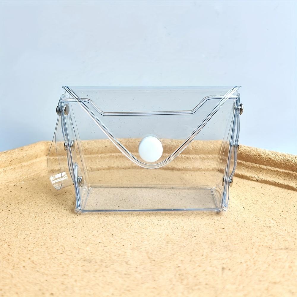 Minimalistisches Design, Kompaktes transparentes PVC-Münzfach mit Druckknopfverschluss - Vielseitig & tragbar für Münzen, Kleine Geldbörse transparent von Joom DACH