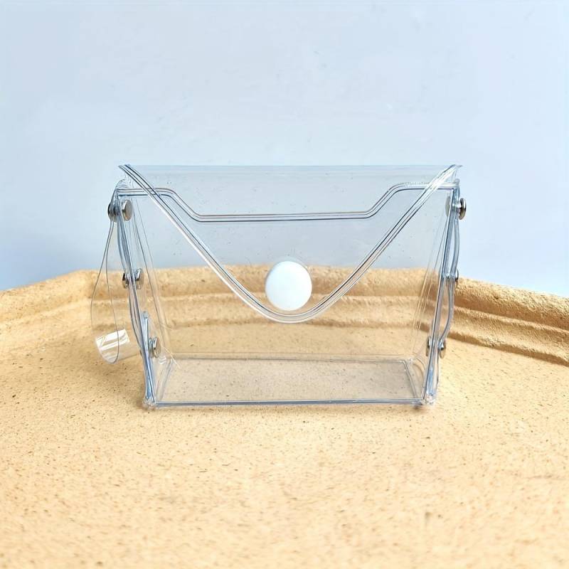 Minimalistisches Design, Kompaktes transparentes PVC-Münzfach mit Druckknopfverschluss - Vielseitig & tragbar für Münzen, Kleine Geldbörse transparent von Joom DACH