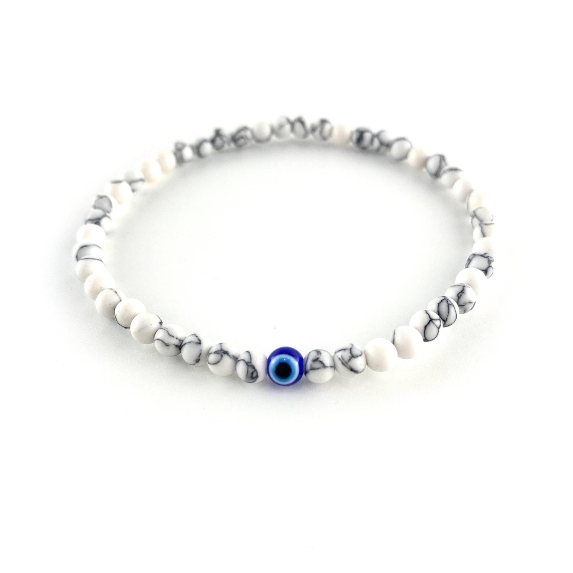 Minimalistisches Evil Eye Armband für Männer und Frauen, 4 mm Naturstein, Tigeraugen-Armband, Yoga-Schmuck, Pulsera Hombre von Joom DACH