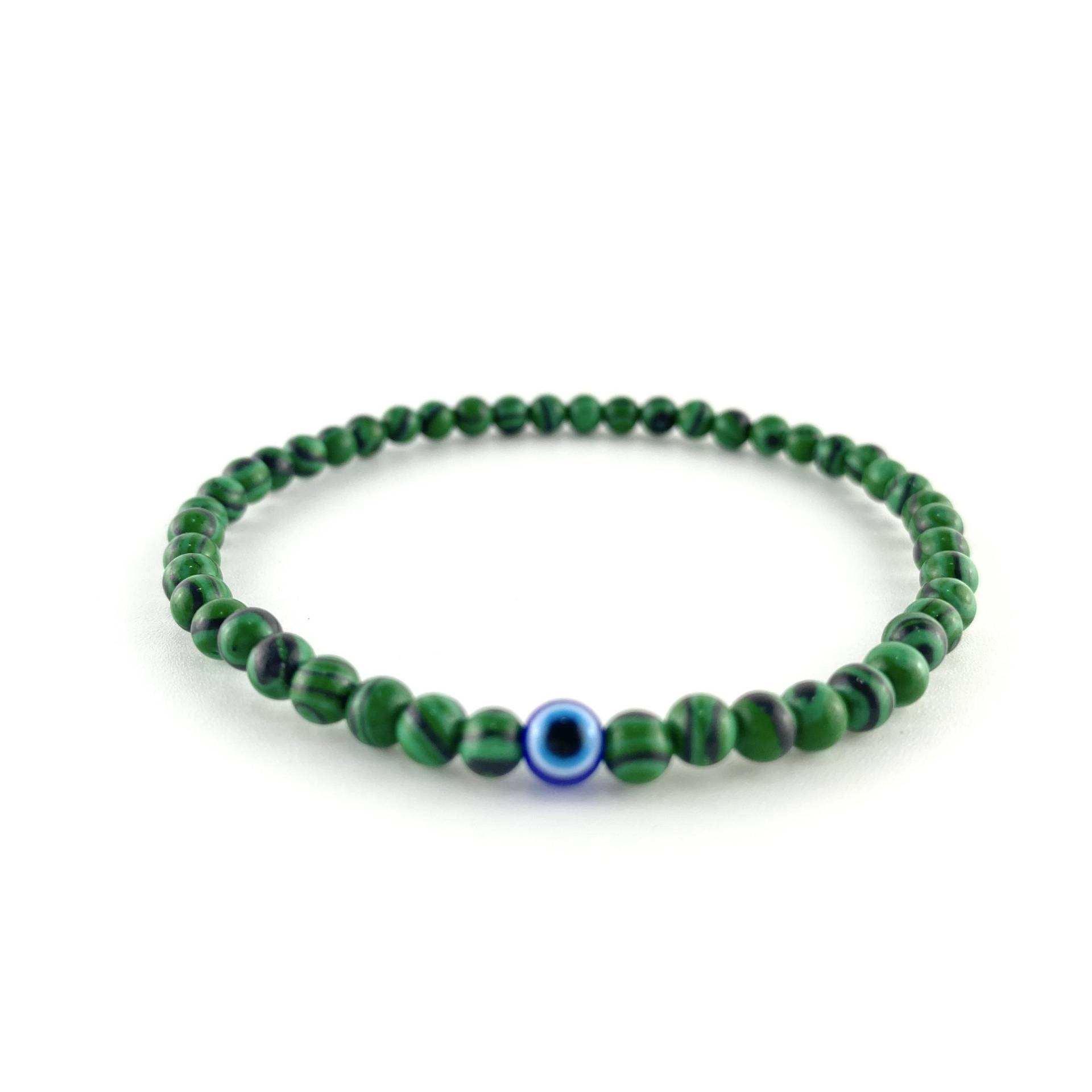 Minimalistisches Evil Eye Armband für Männer und Frauen, 4 mm Naturstein, Tigeraugen-Armband, Yoga-Schmuck, Pulsera Hombre von Joom DACH