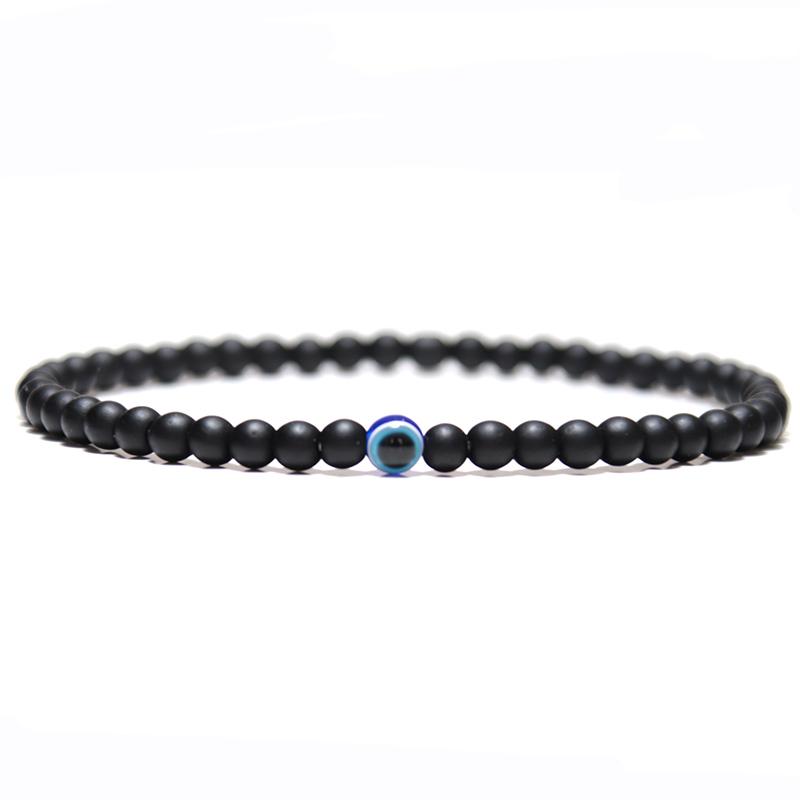 Minimalistisches Evil Eye Armband für Männer und Frauen, 4 mm Naturstein, Tigeraugen-Armband, Yoga-Schmuck, Pulsera Hombre von Joom DACH