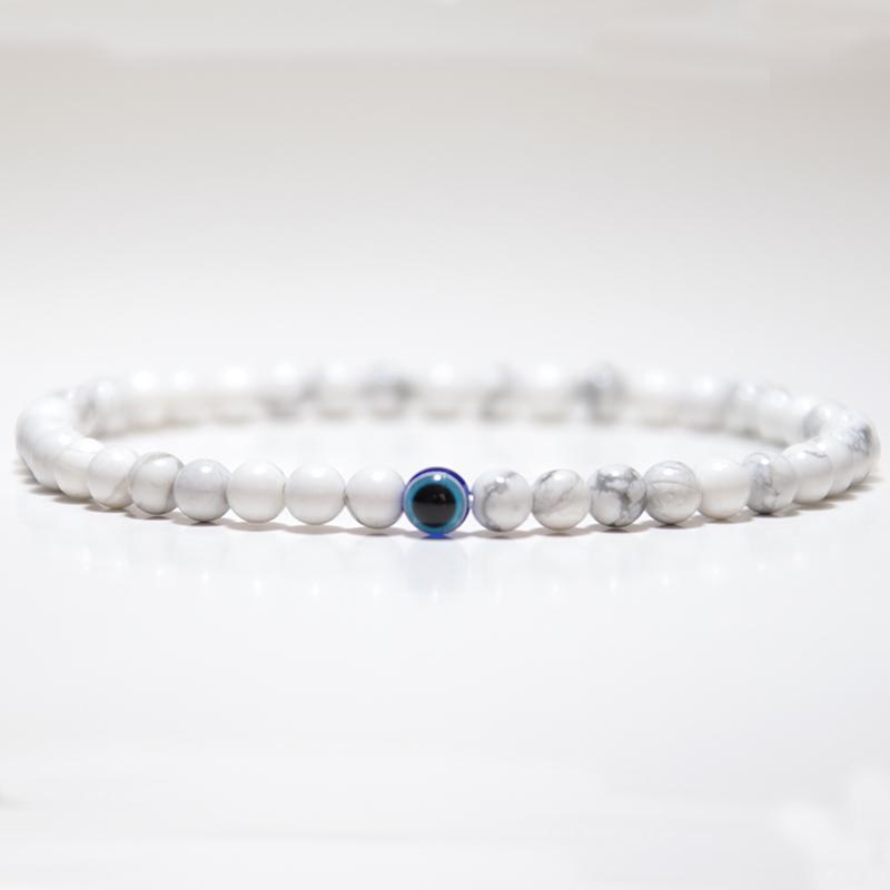 Minimalistisches Evil Eye Armband für Männer und Frauen, 4 mm Naturstein, Tigeraugen-Armband, Yoga-Schmuck, Pulsera Hombre von Joom DACH