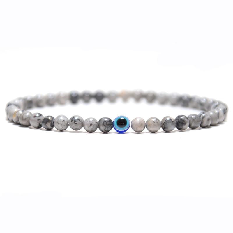 Minimalistisches Evil Eye Armband für Männer und Frauen, 4 mm Naturstein, Tigeraugen-Armband, Yoga-Schmuck, Pulsera Hombre von Joom DACH