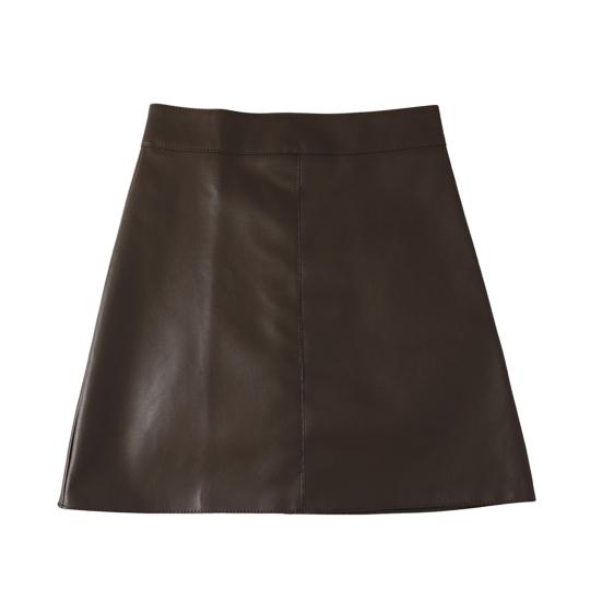 Minirock A-Linie Hohe Taille Einfarbig Damenrock Herbst Winter Winddicht L kaffeebraun von Joom DACH