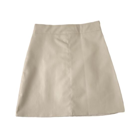 Minirock A-Linie Hohe Taille Einfarbig Damenrock Herbst Winter Winddicht L apricot von Joom DACH