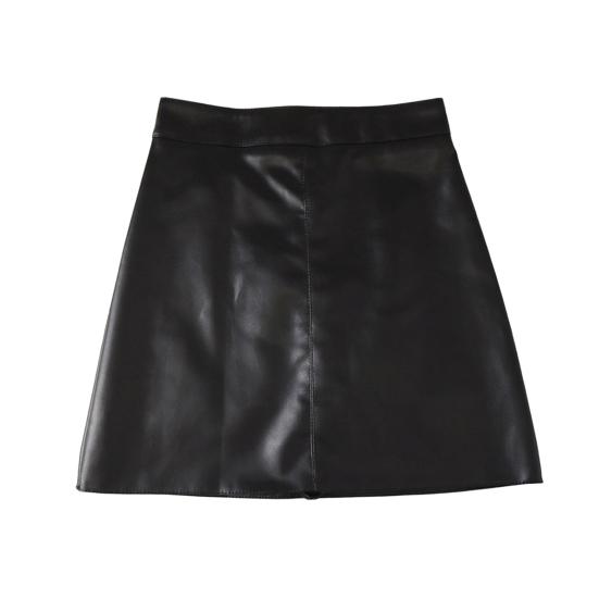 Minirock A-Linie Hohe Taille Einfarbig Damenrock Herbst Winter Winddicht S schwarz von Joom DACH