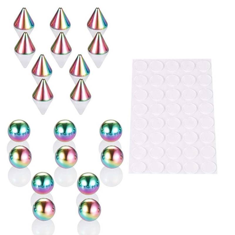 Mit Aufkleber Kein Piercing Männer Augenbrauen Ohrstecker Set Kein Piercing Schmuck Fake Lip Stud Kugel Nasenring 4mm bunt von Joom DACH